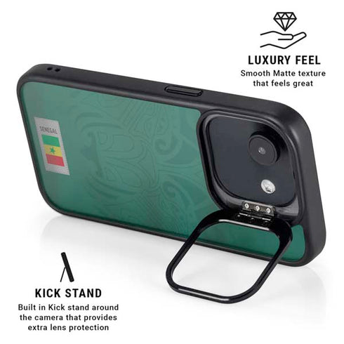 Senegal Soccer Flag iPhone 16e Kickstand Case